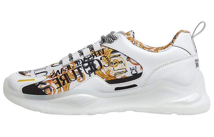 VERSACE JEANS Casual Shoes Men Low-Top White Gold - POIZON