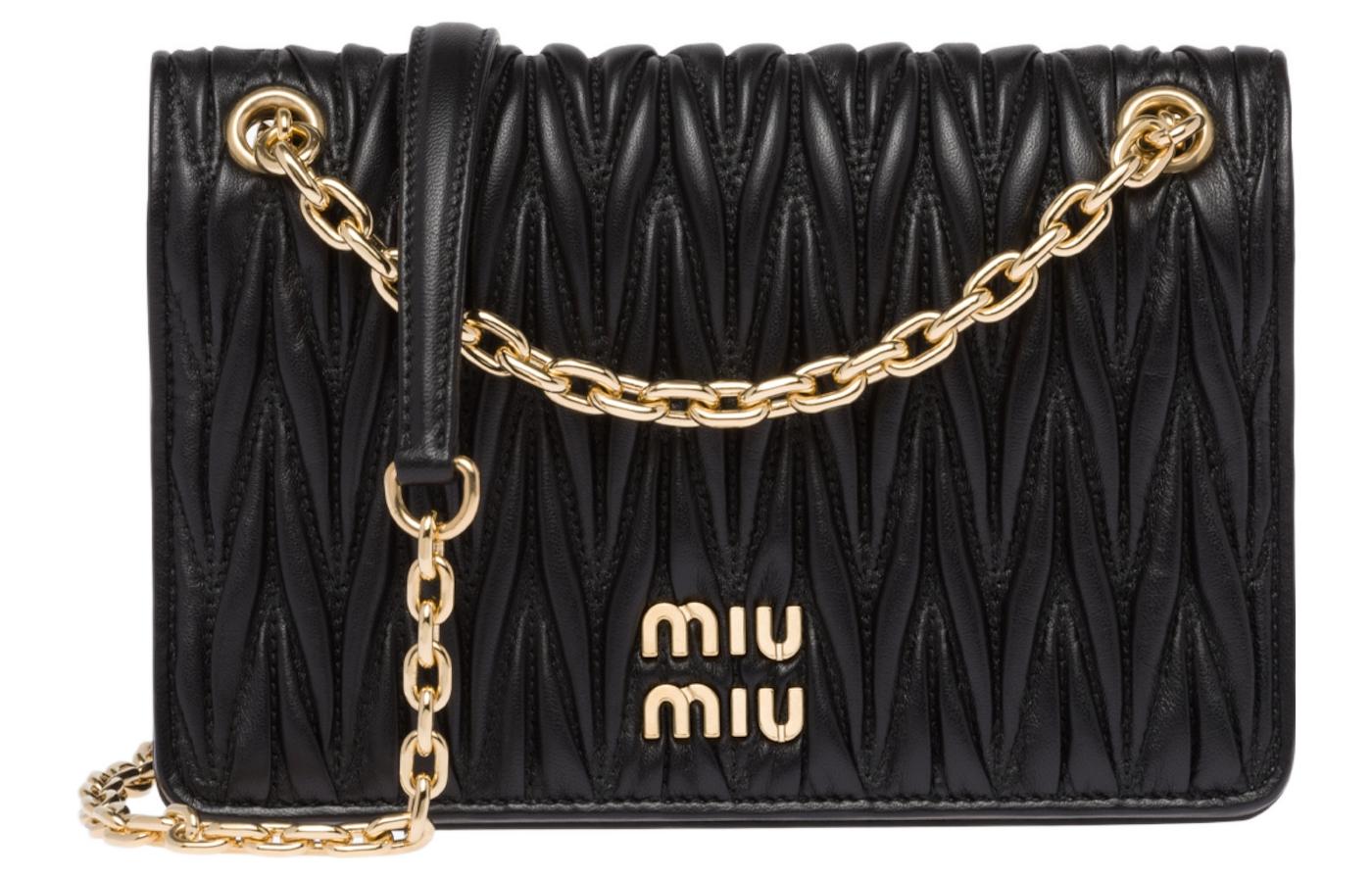 My miu leather crossbody bag Miu Miu Black in Leather - 31628983
