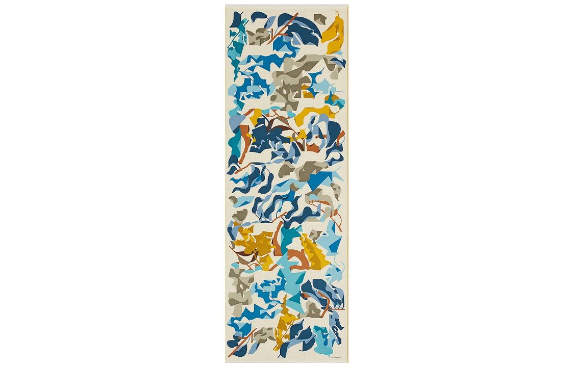 Cravate Hermès En Soie 100% - Motif Navy Et Or, Occasion Très Bon état, France