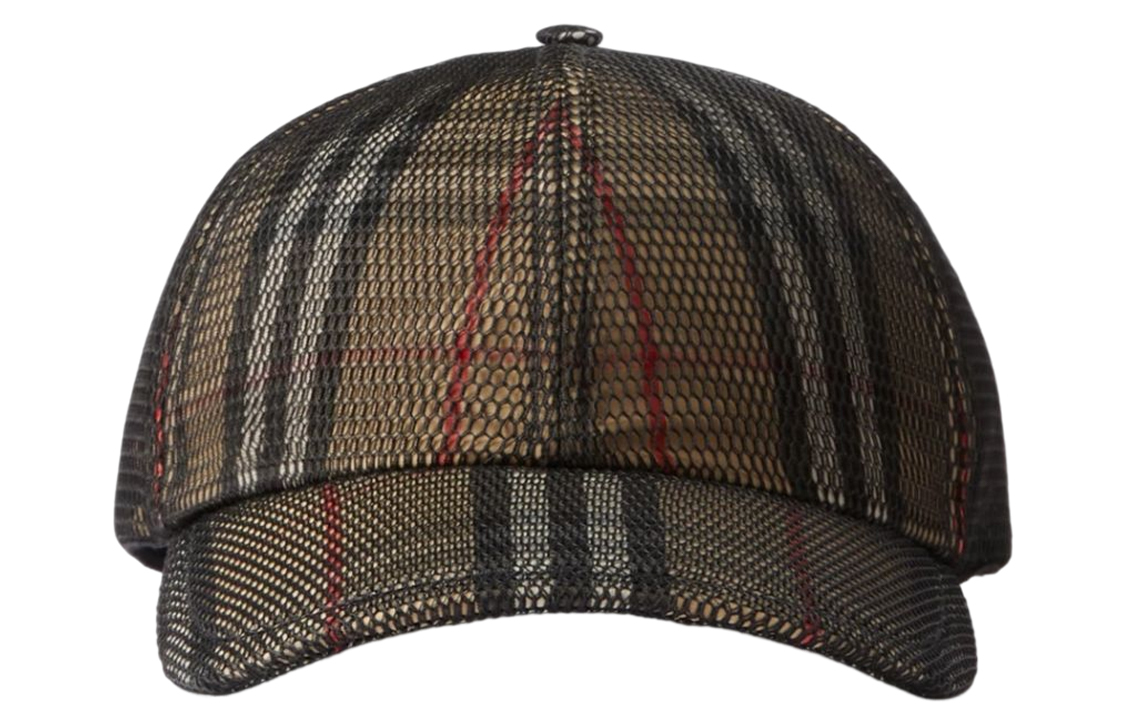 キャップ Burberry Baseball Cap Burberry Mesh Overlay Check Baseball Cap - POIZON