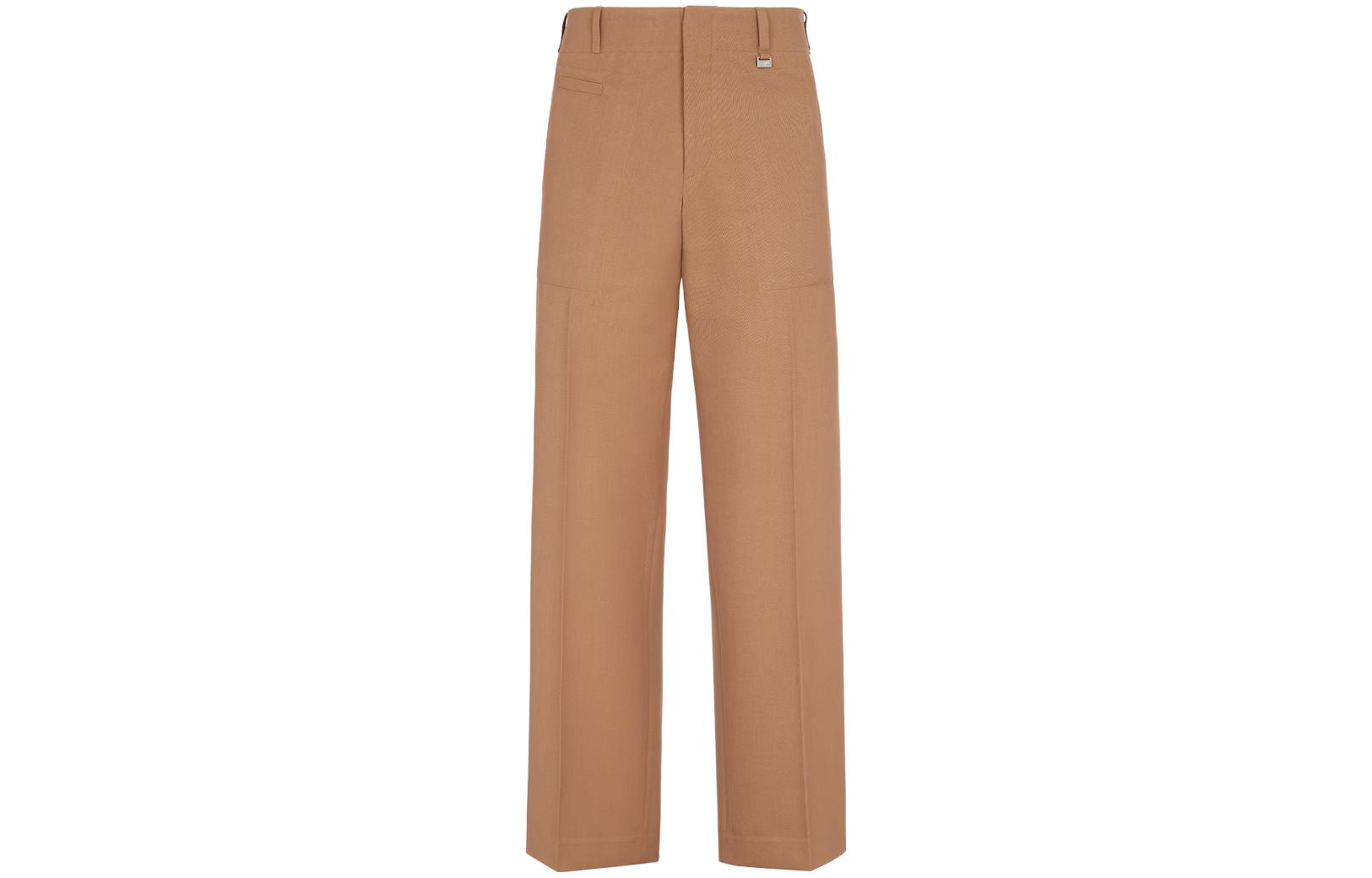 FENDI High-Waisted Straight-Leg Trousers - POIZON