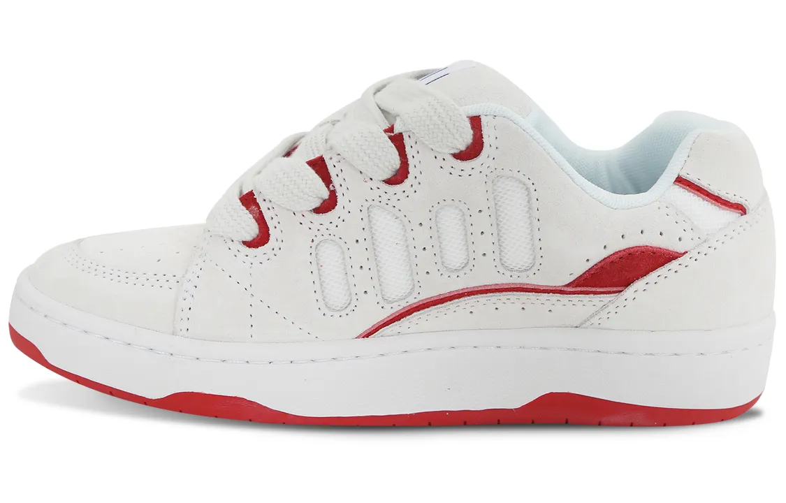 Ollieskate Skateboard Shoes Unisex Low-Top White/Red - POIZON