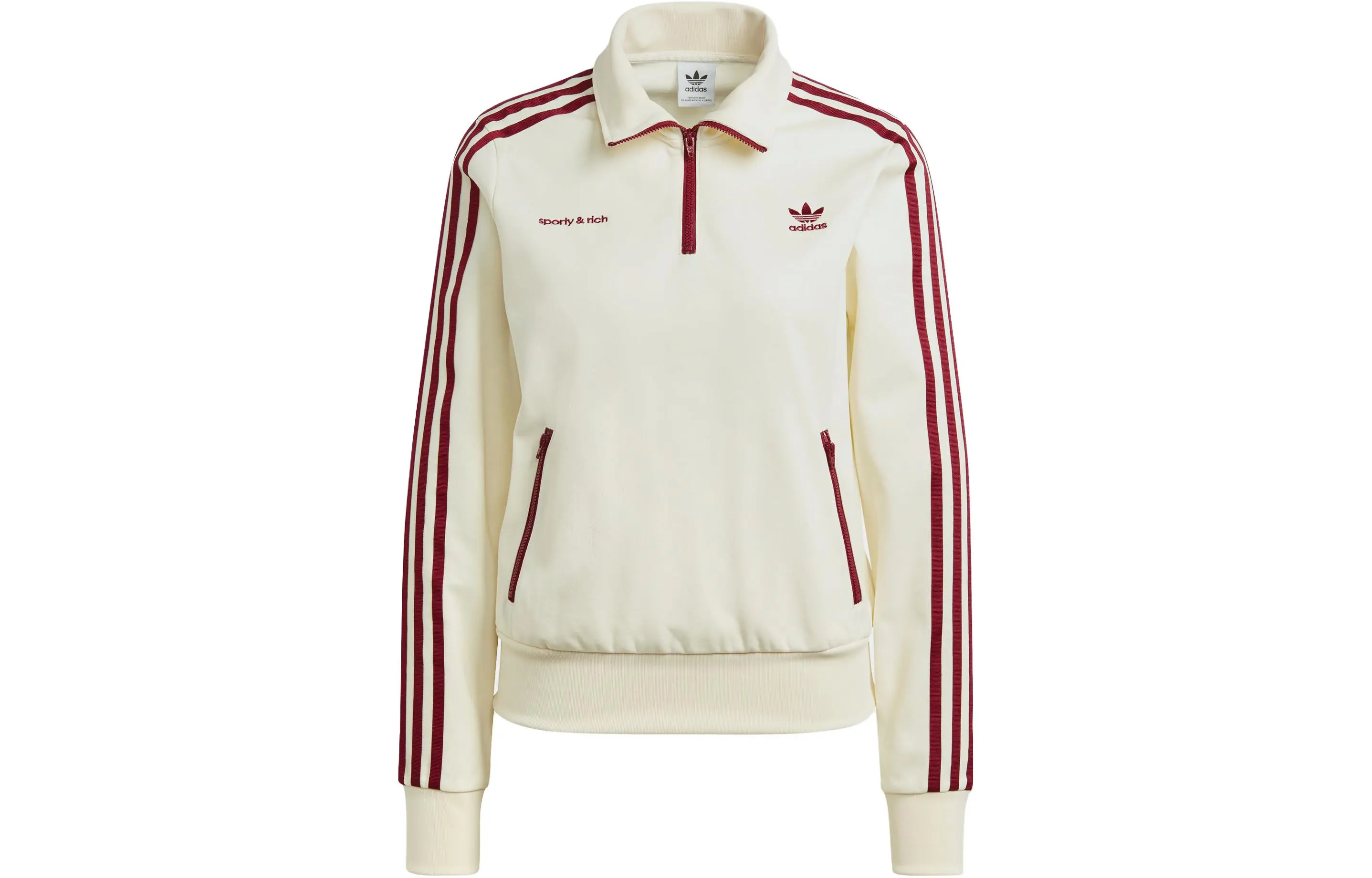 Sporty And Rich X Adidas Quarter Zip Track Jacket Cream Merlot Poizon