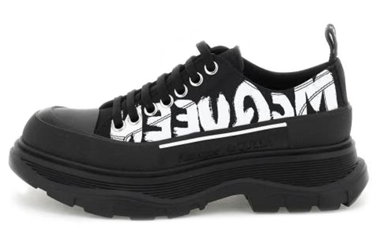 Alexander McQueen Tread Slick Low Lace Up Canvas Graffiti