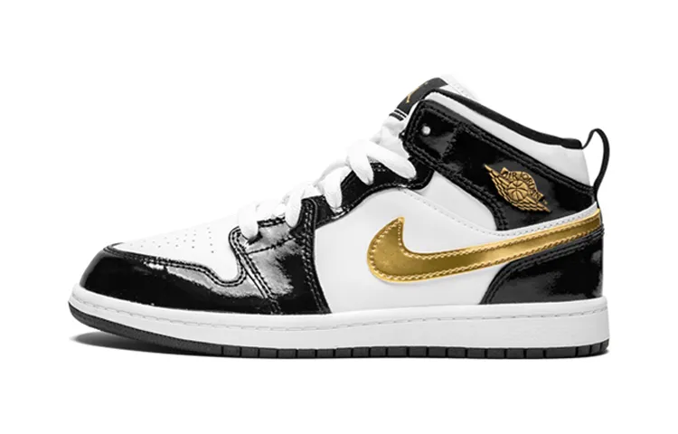 Jordan 1 Mid Patent SE PS Black Gold - POIZON