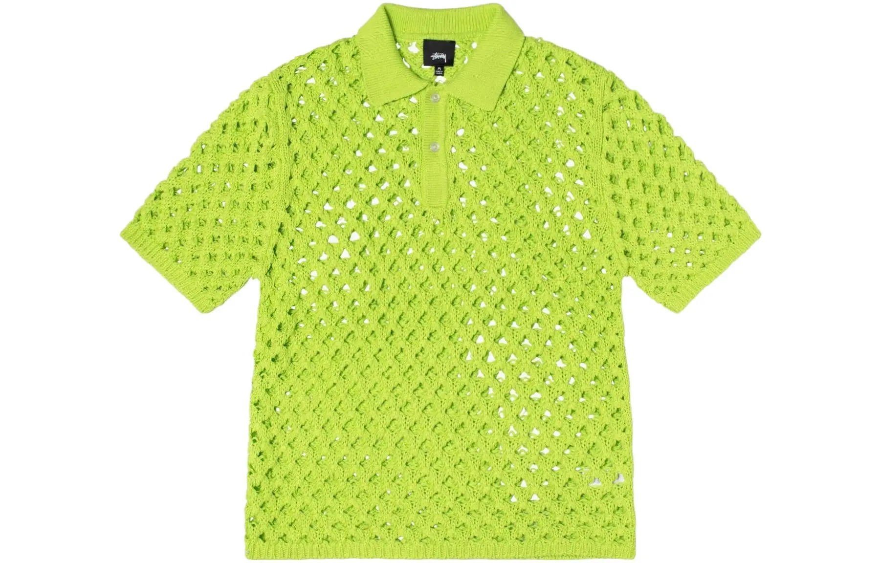 Stussy Big Mesh Polo Sweater Green XL - POIZON