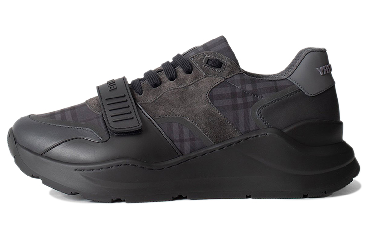 Burberry Low Top Sports Casual Shoes Men's Deep Carbon Gray Burberry Low Top Sports Casual Shoes Men's Deep Carbon Gray