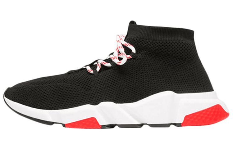 Balenciaga Speed Trainer Lace Up Black Red 2018 - POIZON