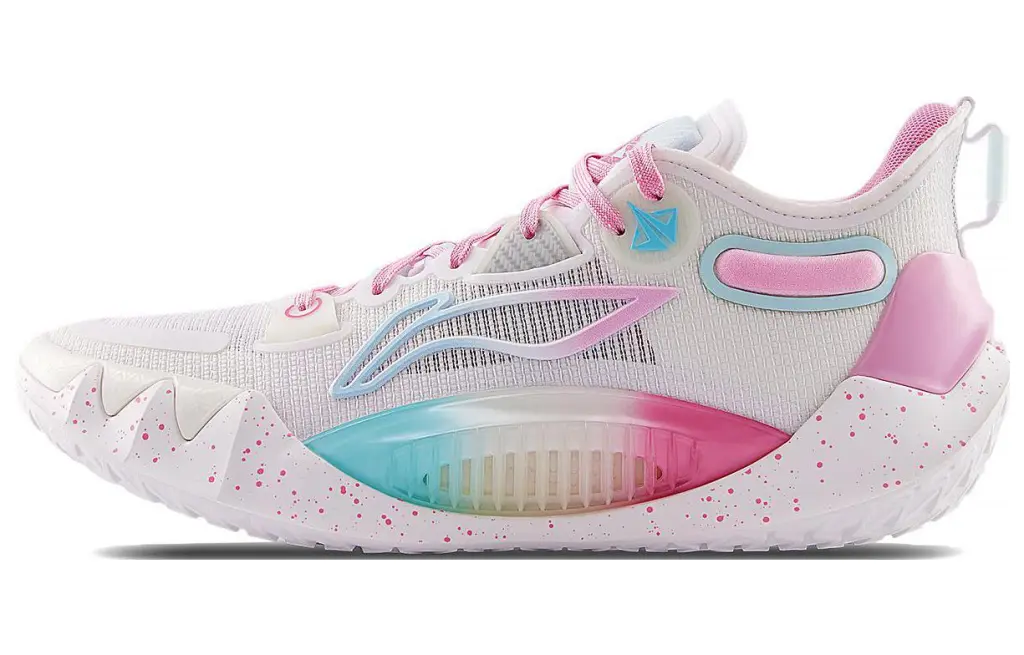 LINING JB1 Basketball Shoes Men Low-Top White Blue Pink - POIZON