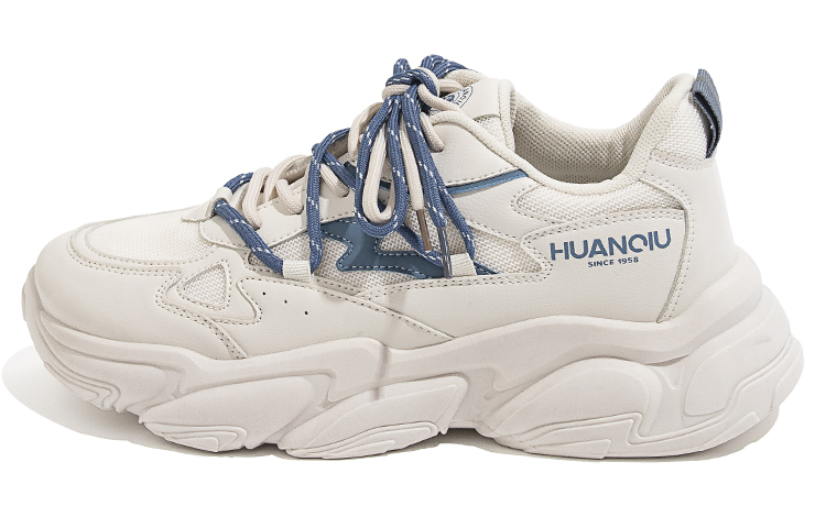 HUANQIU Low Top Chunky Sneakers Men's Beige Blue - POIZON