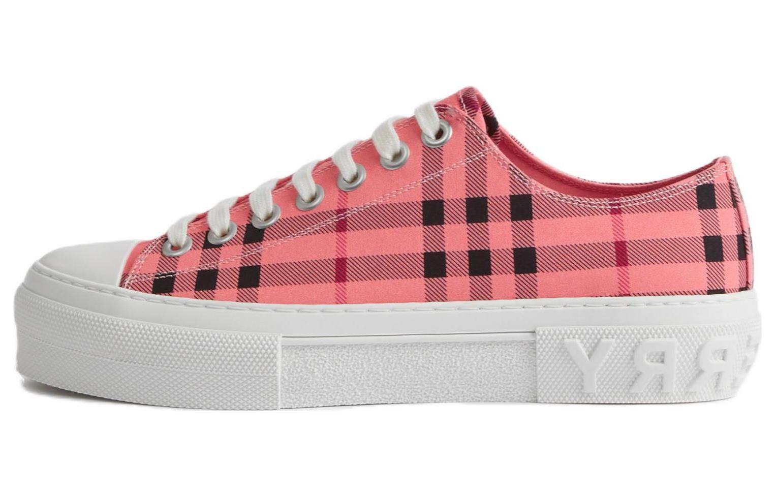 Burberry Low-Top Skateboard Shoes Women's White Pink - POIZON