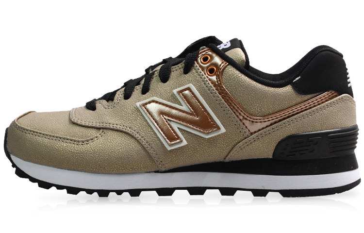 New balance 574 womens black and gold best sale