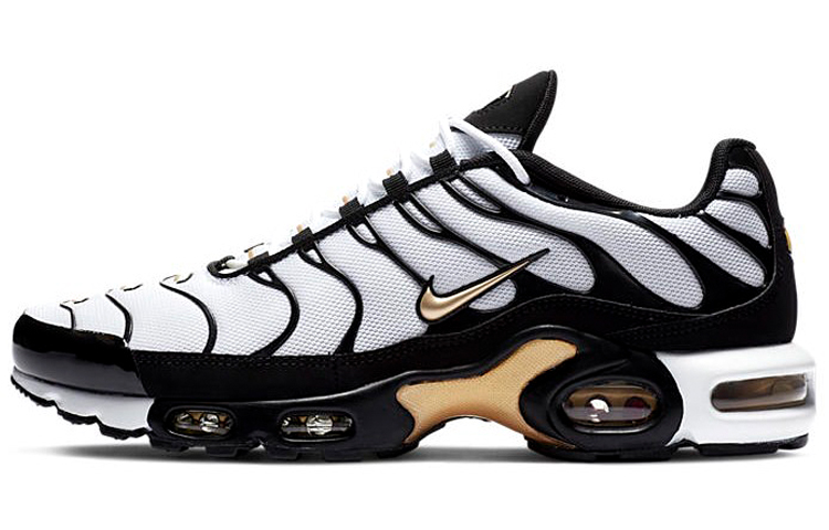 air max plus black with gold check
