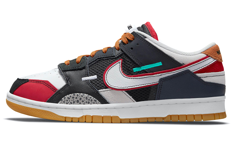 Nike Dunk Low Scrap Black Grey University Red US M 7 - POIZON