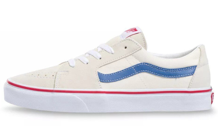Vans Sk8-Low Classic White Navy US M 3.5 - POIZON