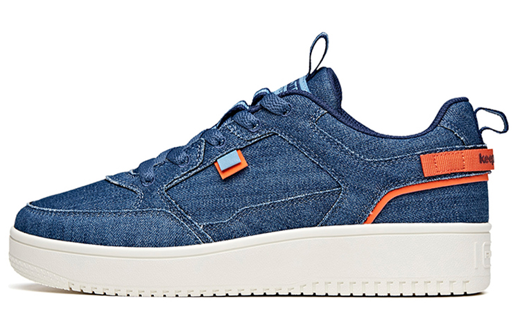 ANTA Skateboard Shoes Men Low-Top Denim Blue/Sun Orange US M
