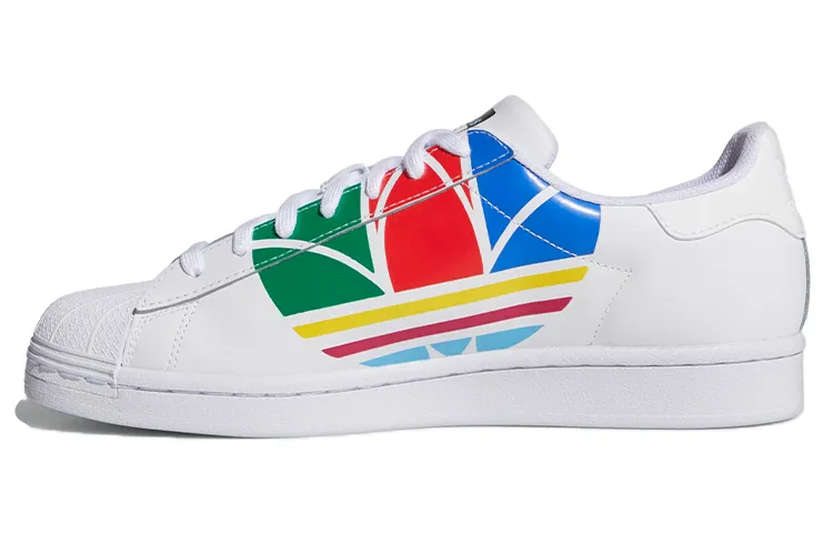 tenis adidas superstar colorful trefoil cloud white