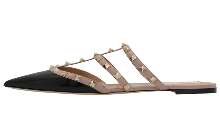 サンダル・ミュール VALENTINO Black leather Rockstud mules (7W2S0C47VOD 0NO) Valentino Garavani Rockstud Patent Leather Mules | Black