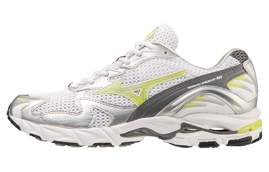 シューズ・サンダルその他 MIZUNO Public Wave Rider 10 White Sunny Lime Silver D1GA2104 Mizuno Wave Rider 10 - White / Sunny Lime / Silver – Kith