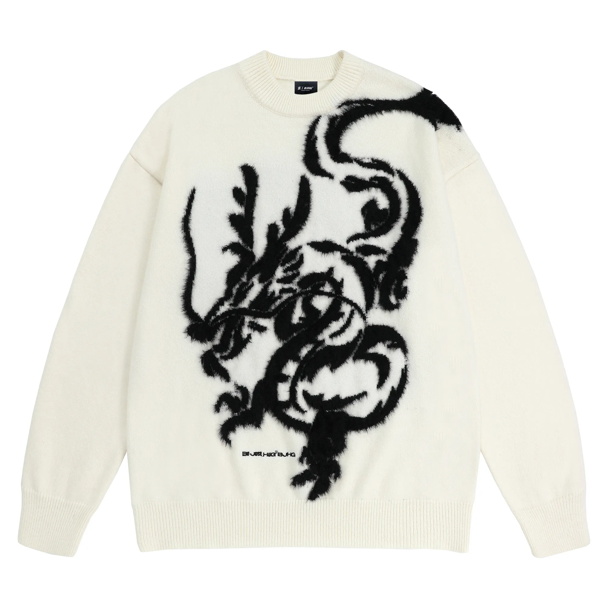 BJHG dragon motif Unisex Sweater - POIZON