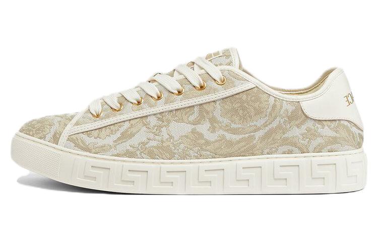 versace white and gold sneakers