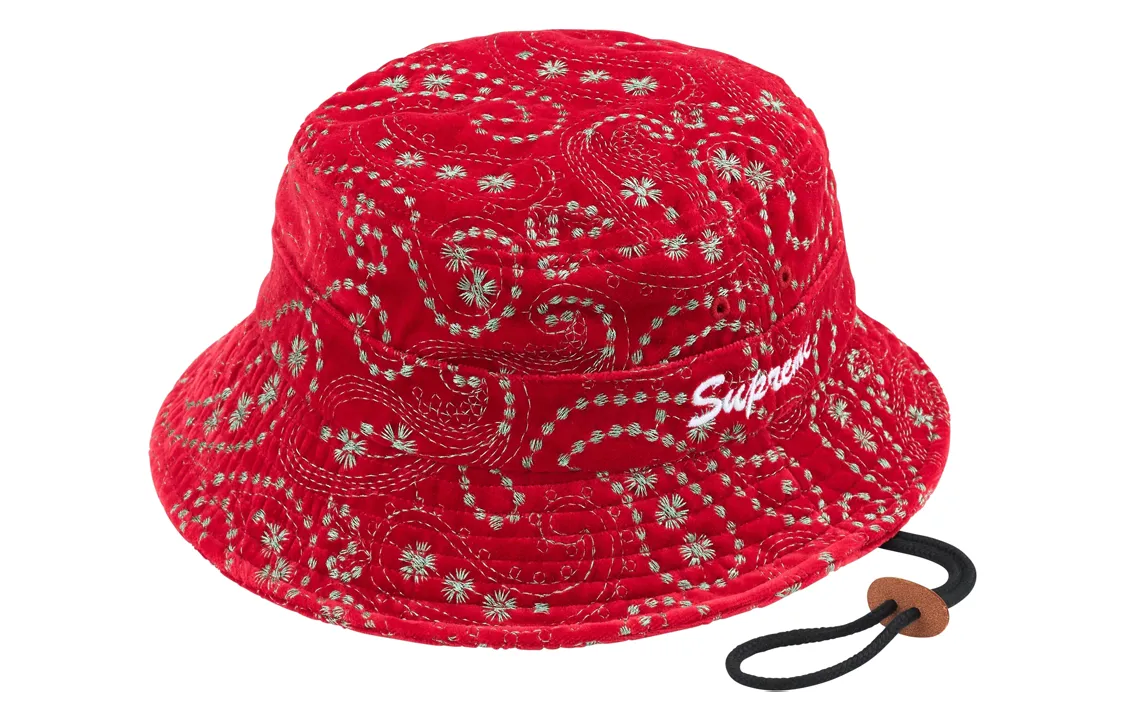 Supreme 23FW Verbet Paisley バケットハット Supreme Velvet Paisley Boonie Black - FW23 - US