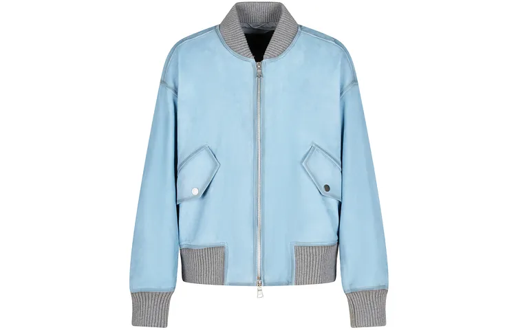 CROQUIS Leather Jackets Men 456 Light Blue - POIZON
