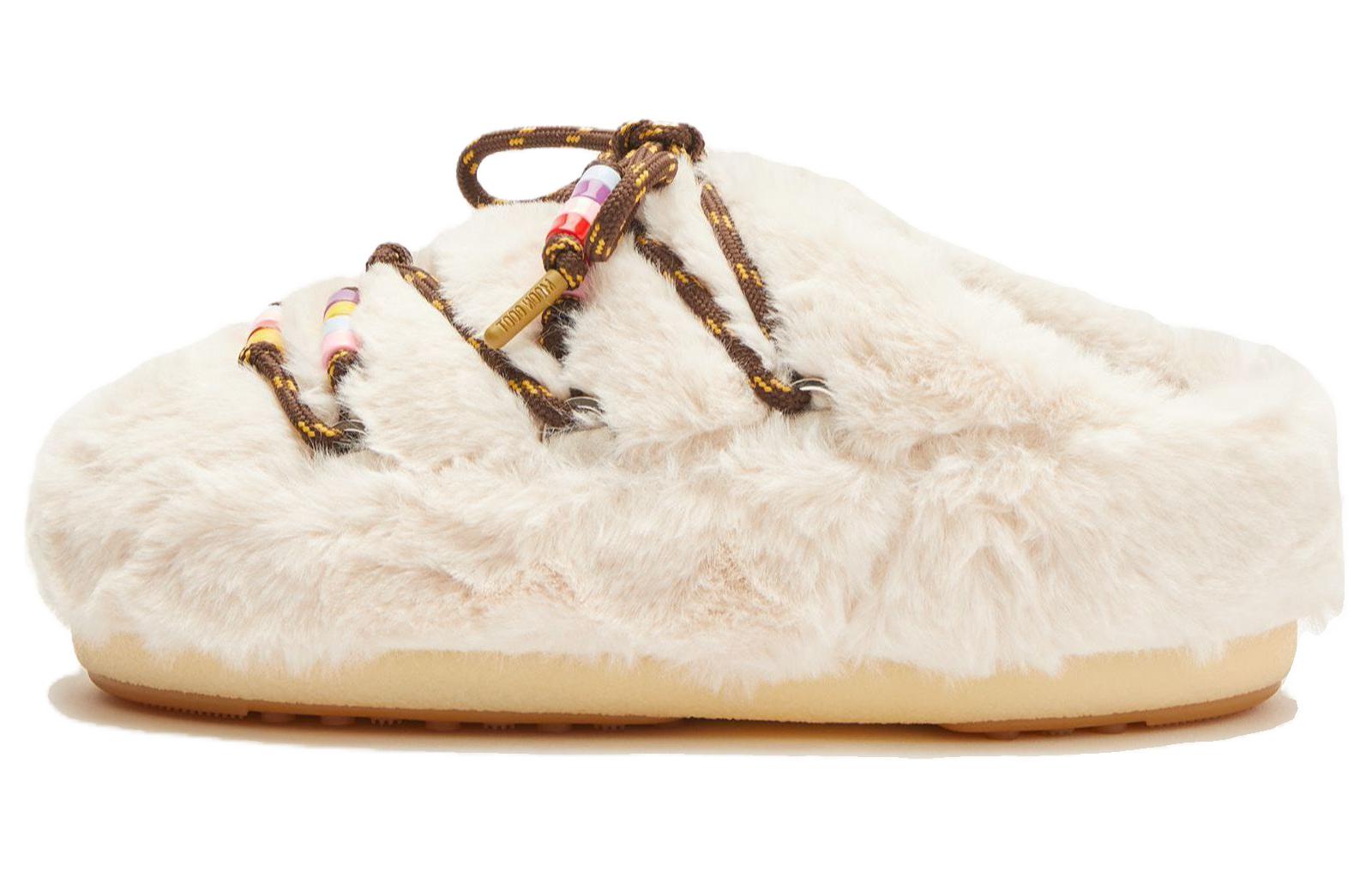 サンダル・ミュール MOON BOOT BEADS MULES Moon Boot Bead-Embellished Faux-Fur Mules Women's - POIZON