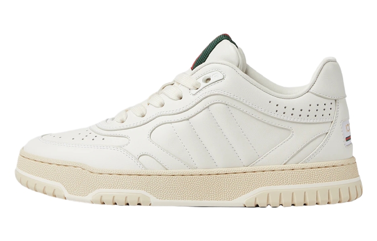【GUCCI】「RE-WEB」ホワイトレザー スニーカー GUCCI Re-Web $1150 Men's White Leather Sneakers New And