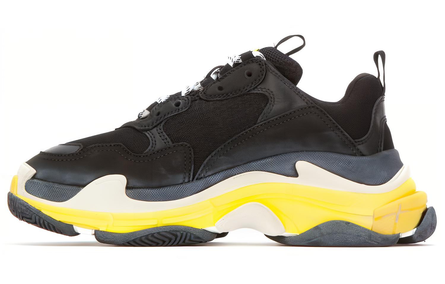 Balenciaga Triple S Daddy Shoes Black/Yellow Women's - POIZON Balenciaga Triple S Daddy Shoes Black/Yellow Women's - POIZON