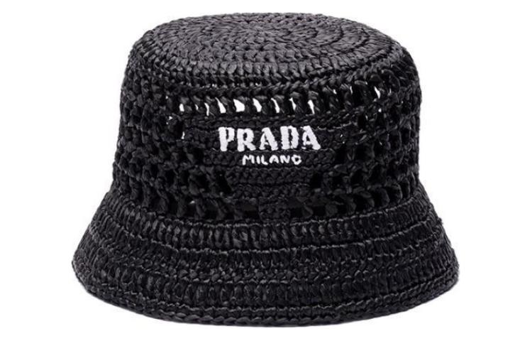 PRADA プラダ 帽子(その他) 黄 M 4103725M0234 PRADA Logo Detailed Interwoven Bucket Hat - POIZON