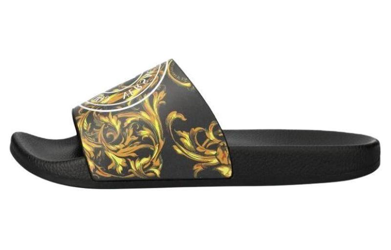 ★Versace Jeans Couture★ ブラック バロッコ プールスライド VERSACE JEANS COUTURE】ブラック バロッコ プールスライド