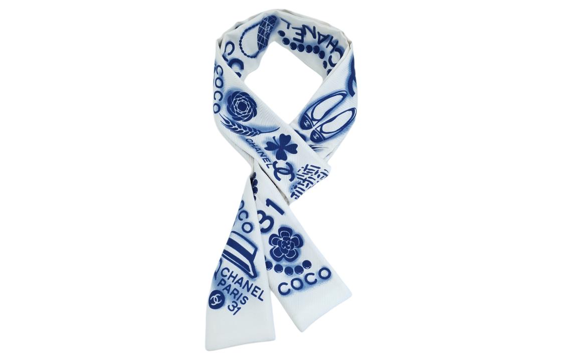 CHANEL】シャネル バイカラー シルクスカーフ (CHANEL/マフラー