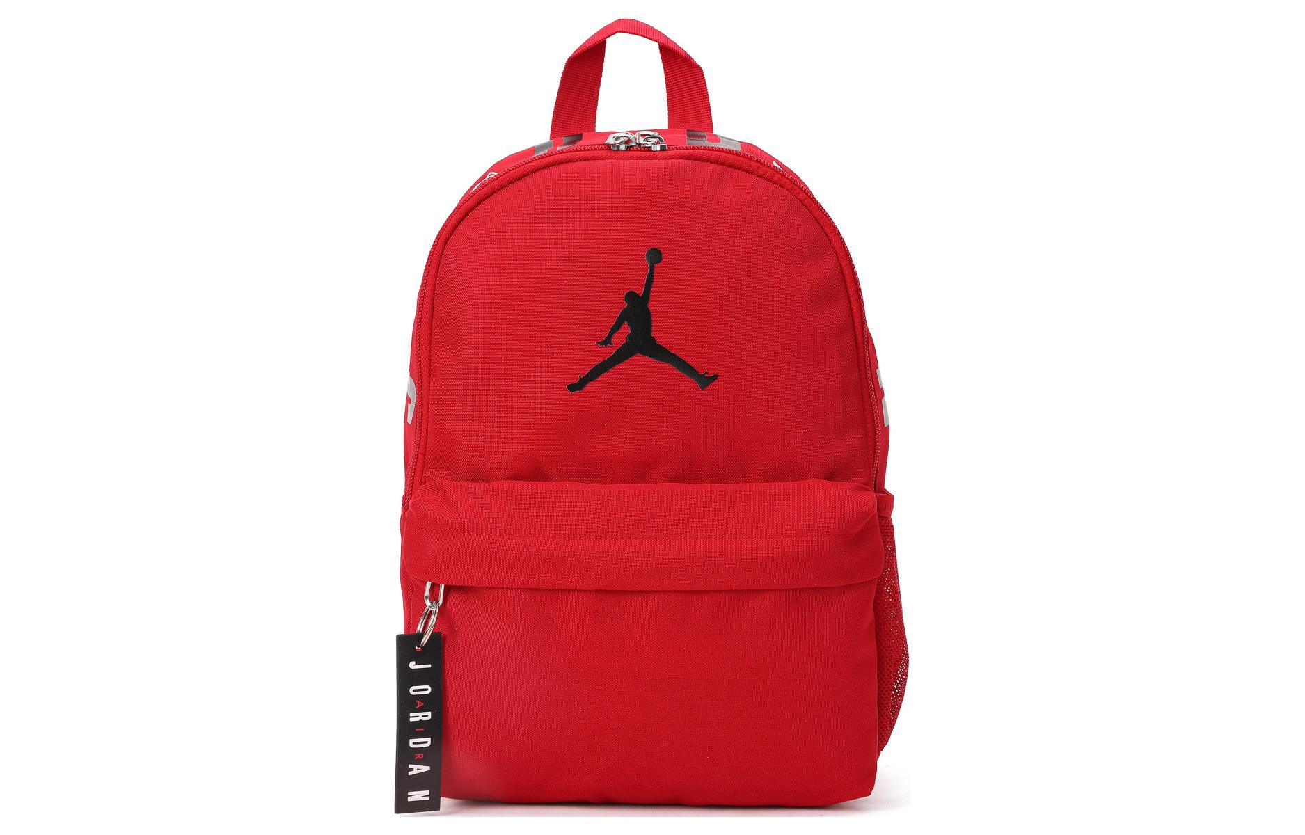 Red leather jordan backpack online