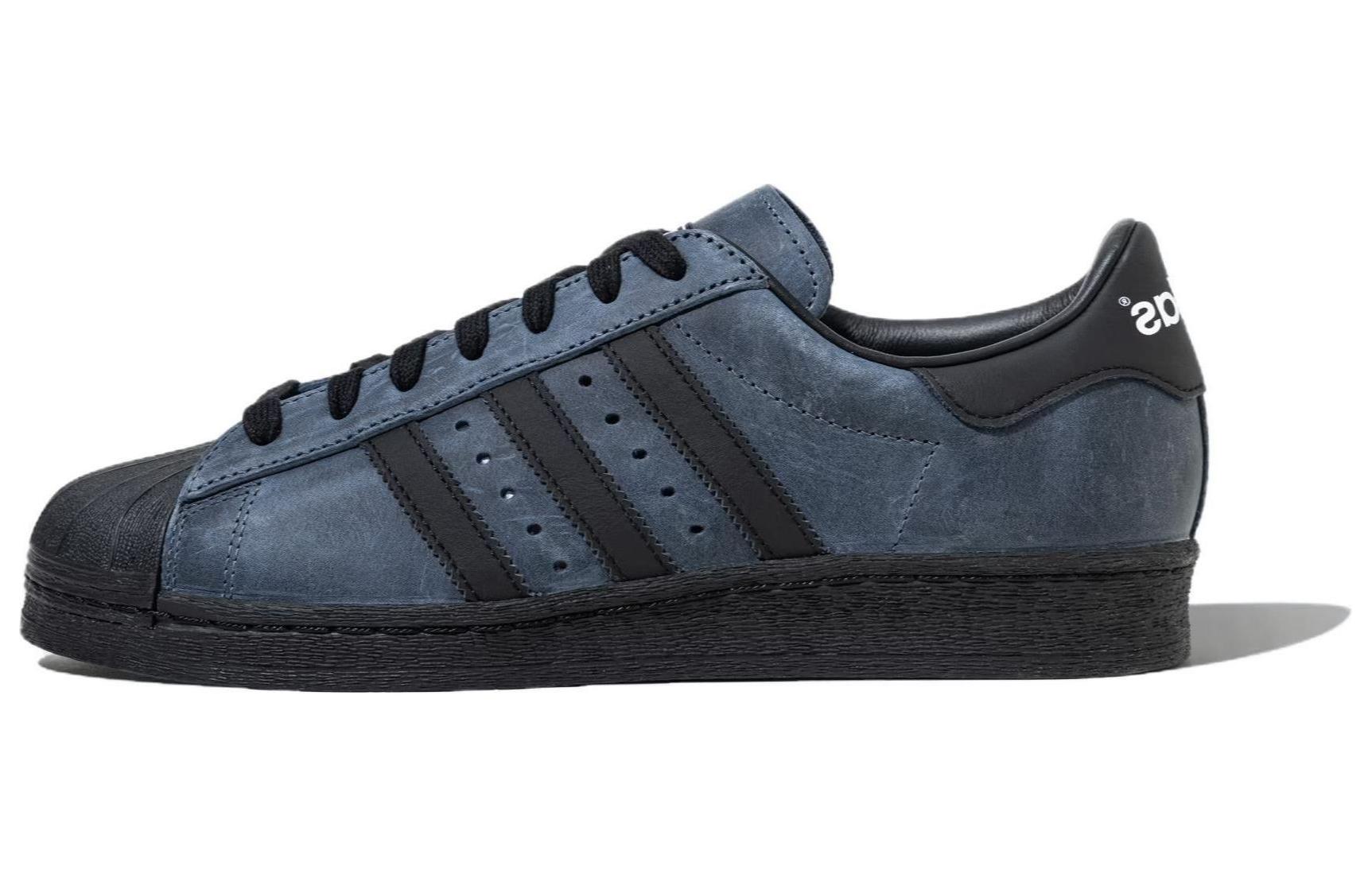 Adidas superstar blue and black best sale