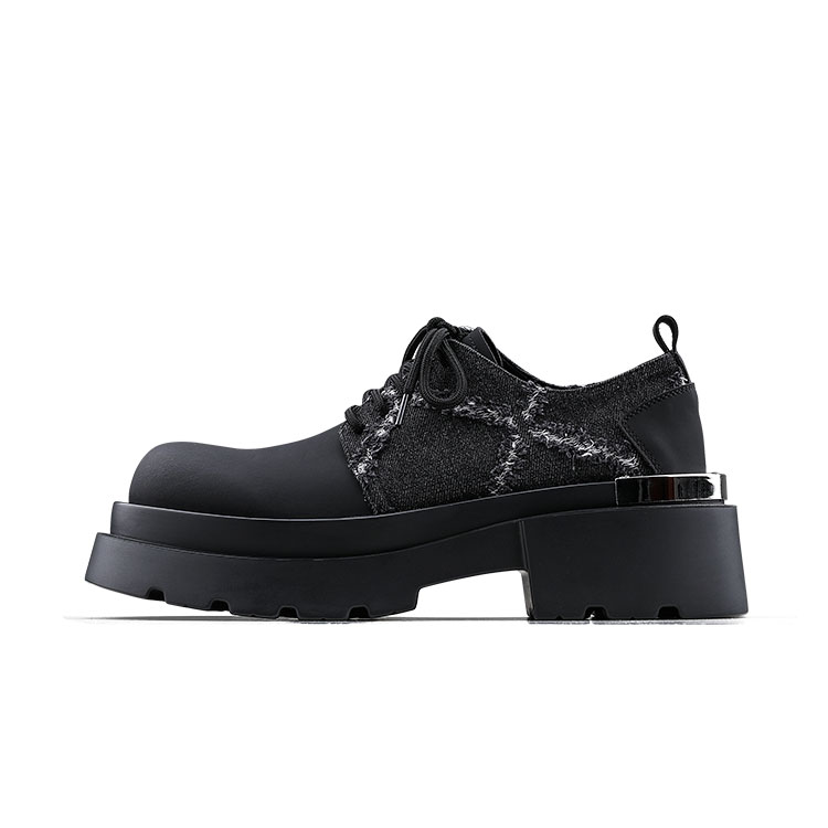 国内で当店のみ Hanqiaoriji - Denim Platform Zipper Derby fd60045f7b624934af29623285cfff