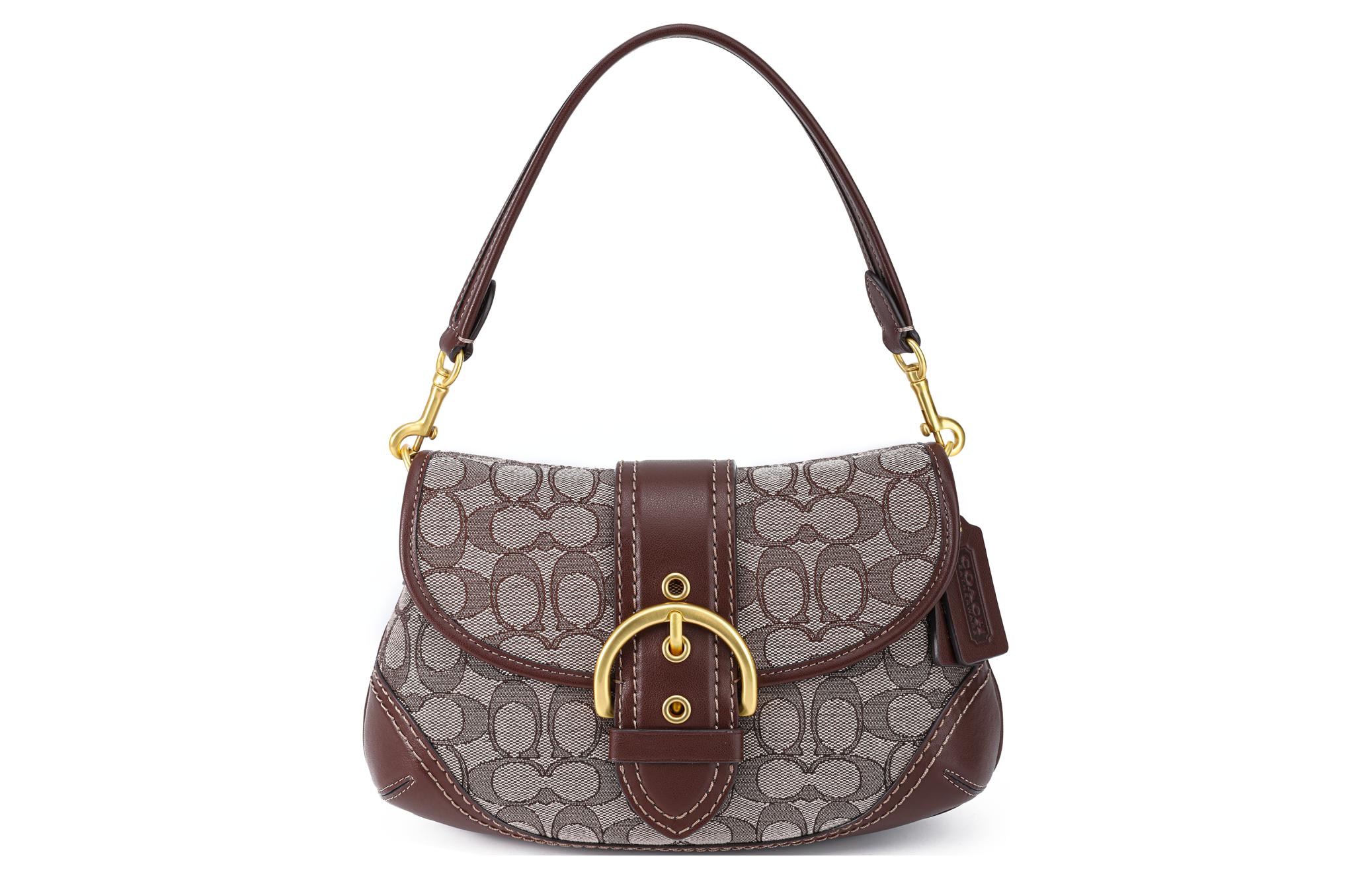 COACH Soho Fabric With Leather Crescent Bag Shoulder Bag