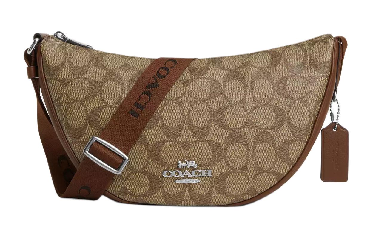 COACH Coated Canvas With Exquisite Calfskin Crossbody Bag