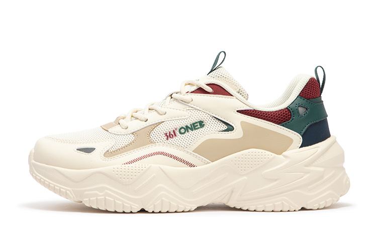 361° Ode Chunky Sneakers Men Low-Top Sago/Black Cherry Beige