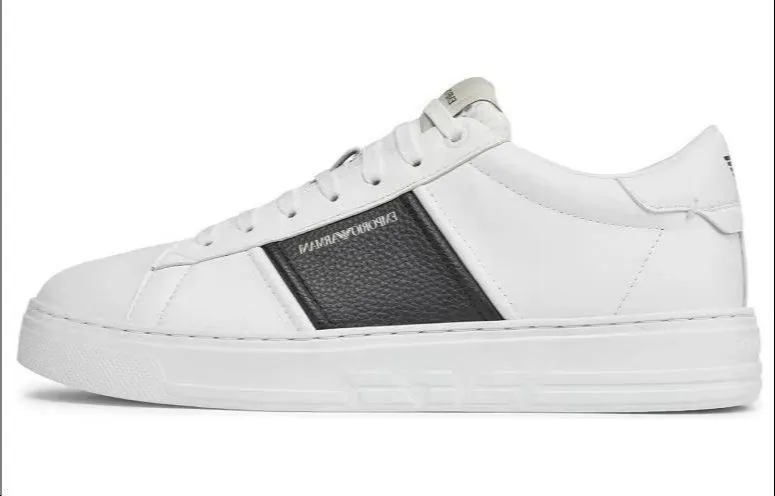 EMPORIO ARMANI Logo Printed Lace-Up Sneakers - POIZON