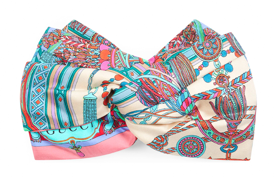 GUCCI Tassel Chain Print Gathered Headband - Cheap Rcj