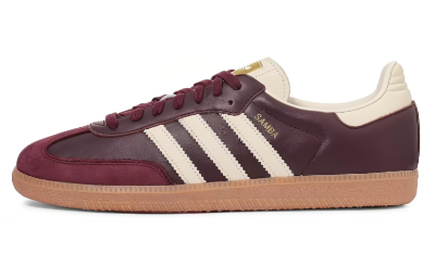Adidas Originals Samba Og Maroon Gold Metallic Women's - POIZON