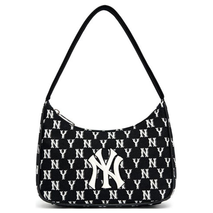 MLB New York Yankees Monogram Jacquard Hobo Bag Black One