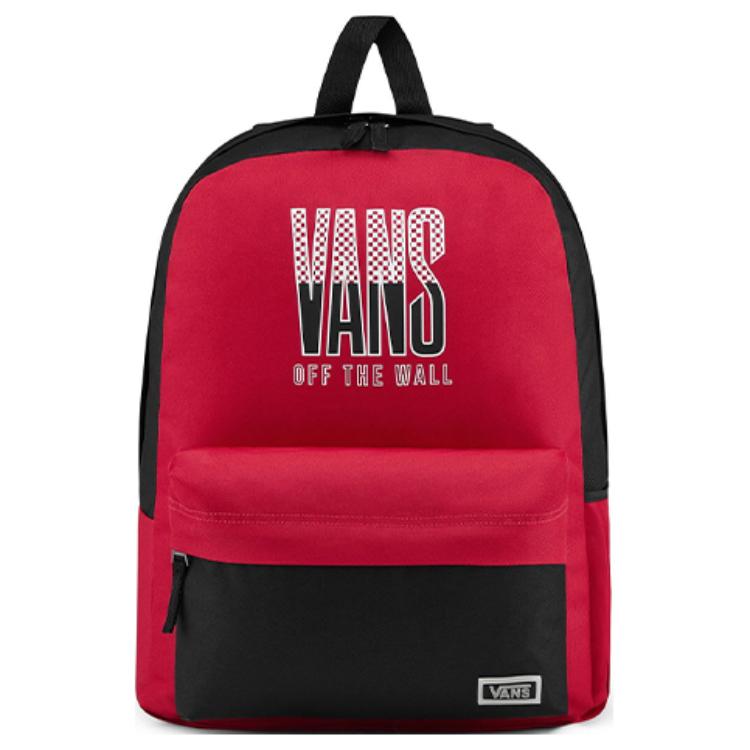 Red and black vans backpack on sale