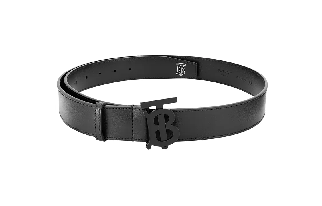 B-10】【BURBERRY】バーバリー 紳士レザーベルト 黒 新品未使用