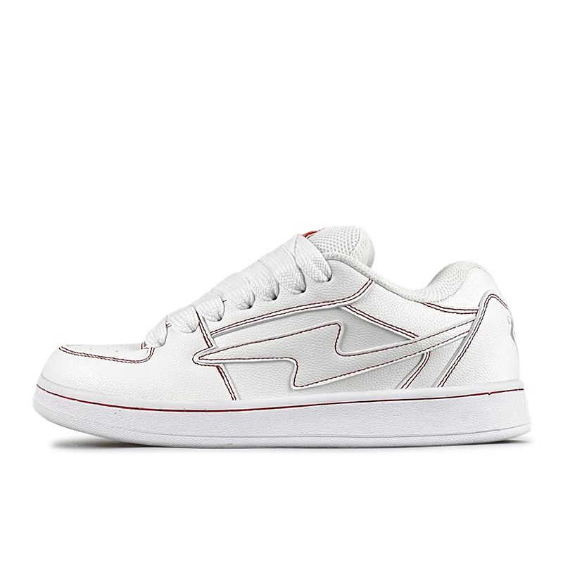 LuzaoT SUPER DRAG Skateboarding Shoes Unisex Low-top White/red - POIZON