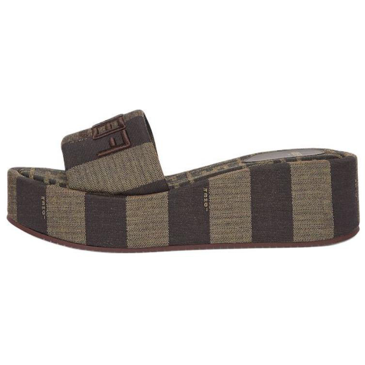 FENDI Sunshine Logo Embroidered Slippers Women's Shoe Box