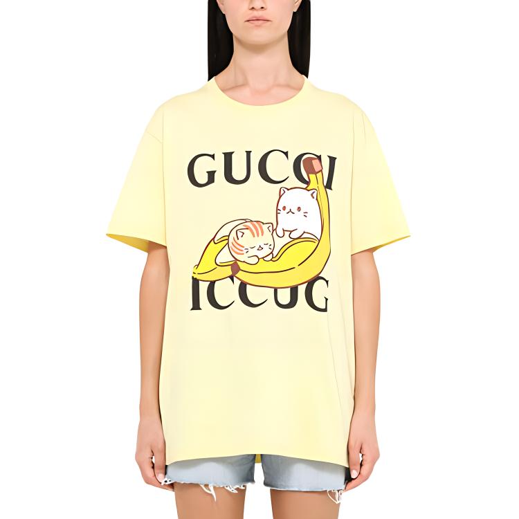 GUCCI T Shirts Women s Yellow Cheap Rcj Jordan Outlet