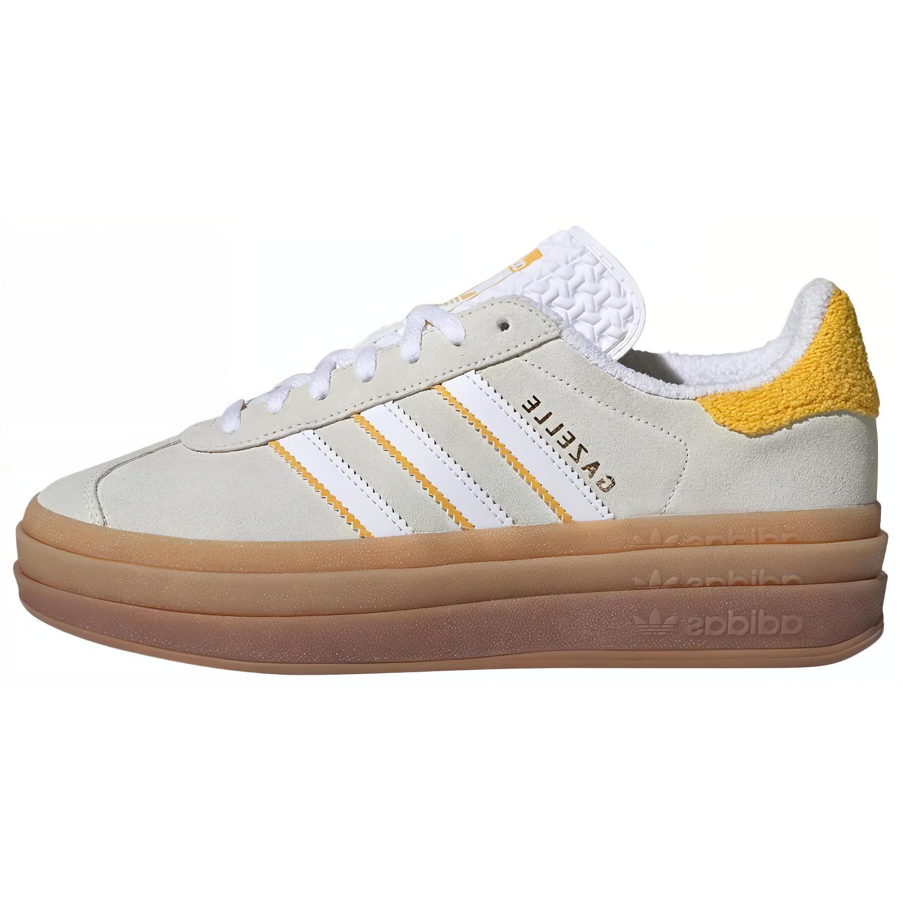 国内配送 adidas GAZELLE FTWR WHITE/BOLD/GOLD Adidas Originals Gazelle Bold Ivory Bold Gold Women's US W