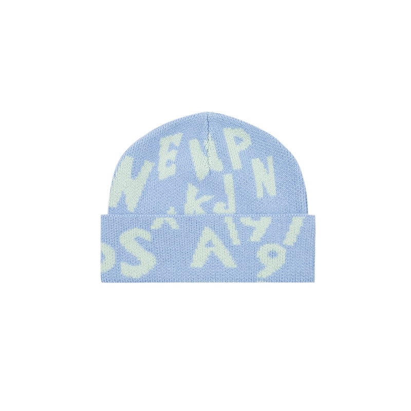 ツイストストレートパターンロゴラベルニットビーニー – EVISU